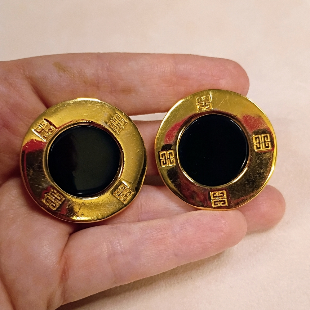 Givenchy Vintage Large Logo Clip-on Earrings